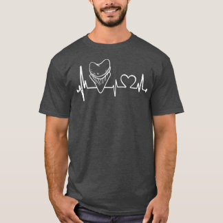 Camiseta Teeth Heartbeat Megalodon Tooth Hunter Shark Fossi
