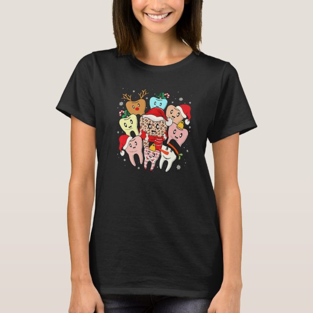 Camiseta Teeth Santa Reindeer Christmas Dental Squad (Anverso)