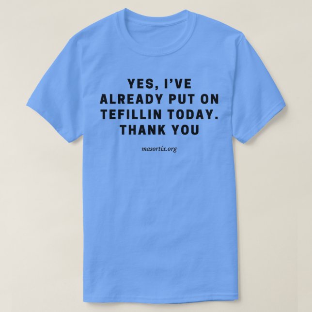 Camiseta Tefillin Today (Diseño del anverso)