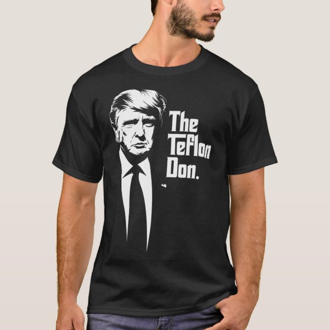 Camiseta Teflon Don Trump Arte icónico monocromático (Anverso)