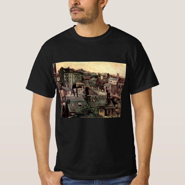 Camiseta Tejados y traseras de casas de Vincent van Gogh (Anverso)