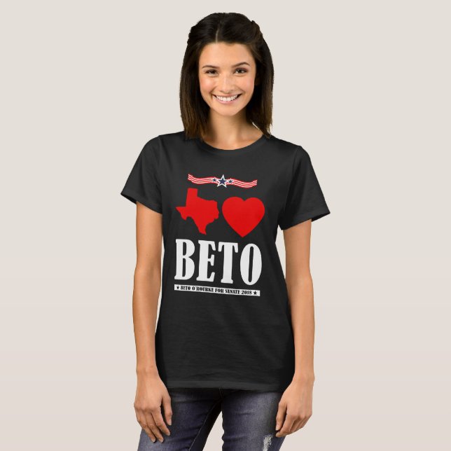 Camiseta Tejas ama el senado 2018 de Beto O'Rourke de la (Anverso completo)