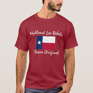 Camiseta Tejas-bandera, rebeldes de Midland Lee, una