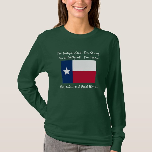 Camiseta Tejas-bandera, soy independiente yo soy StrongI'm (Anverso)