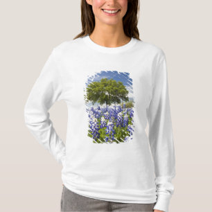 Camiseta Tejas bluebonnets (lupinus texensis) y roble