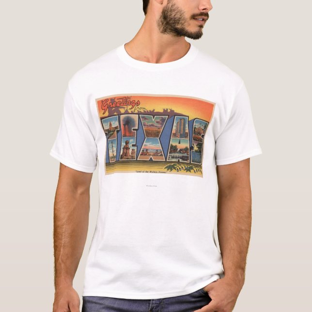 Camiseta Tejas (tierra del pionero moderno) (Anverso)