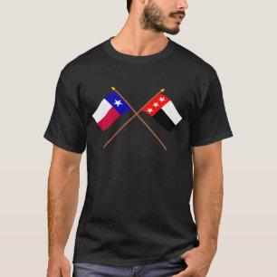 Camiseta Tejas y república cruzados de las banderas del Rio