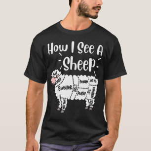 Camiseta Tejer Cómo veo una oveja hilo lana tejedora costur