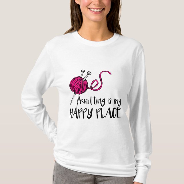Camiseta Tejer es mi lugar feliz (Anverso)