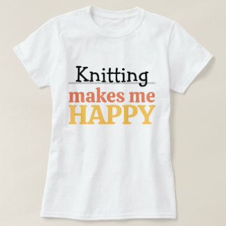 Camiseta Tejer Me Hace Feliz Cita Vibrante Moderno Tejido