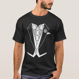 Camiseta Tejido blanco de la chapa trasera del esmoquín