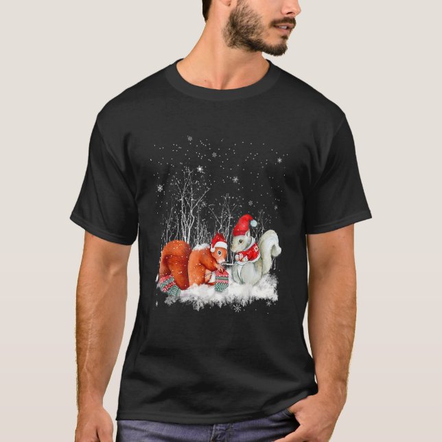 Camiseta Tejido de ardillas escarf árbol de navidad de invi (Anverso)