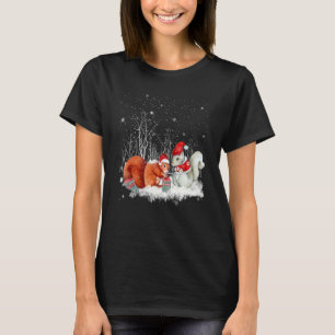 Camiseta Tejido de ardillas escarf árbol de navidad de invi