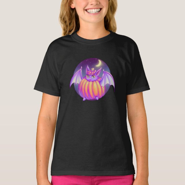 Camiseta Tejido de calabaza morado de niebla nocturna (Anverso)