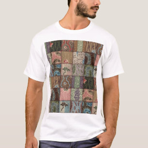 Camiseta Tejido de corte de campo, textura 3D.