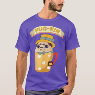 Camiseta Tejido de especias de pug-kin Pastel Kawaii Perro