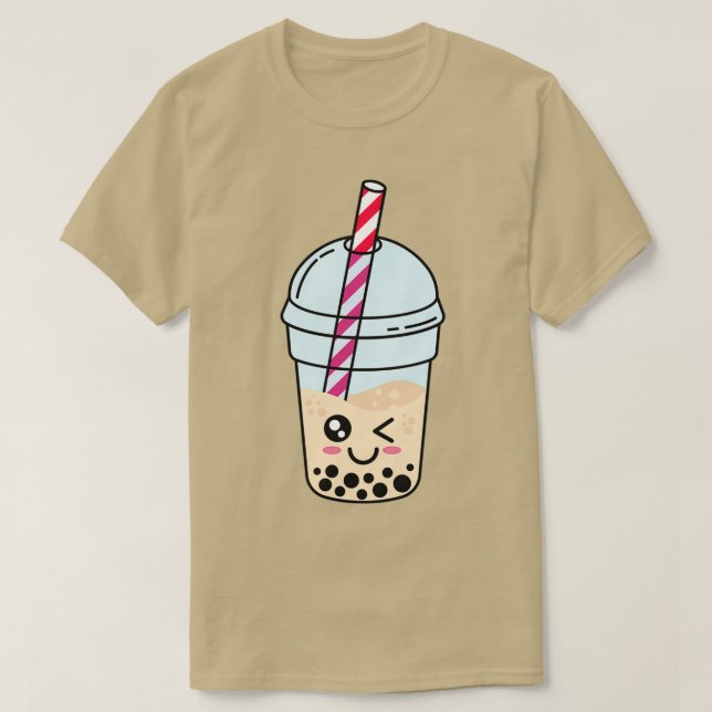 Camiseta Tejido de leche de perla de perla de Boba (Diseño del anverso)