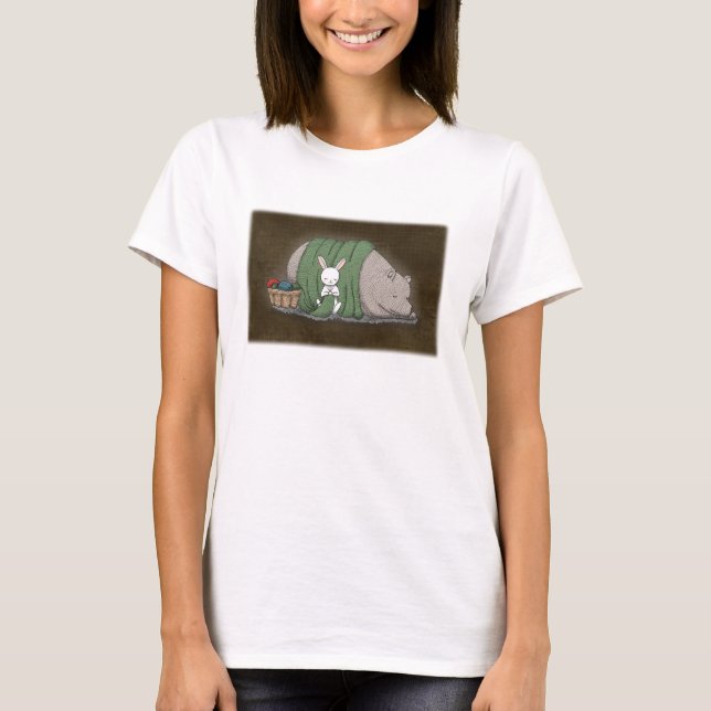 Camiseta Tejido de oso y conejo Lover Cute Woodland Animal (Anverso)