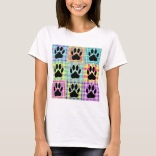 Camiseta Tejido de patrón de traza de perro