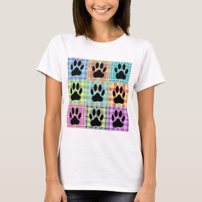 Camiseta Tejido de patrón de traza de perro (Anverso)