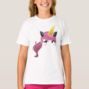 Camiseta Tejido de pelo largo de Unicornio chica