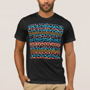 Camiseta Tejido de rayas retro patrón leopardo textura de p