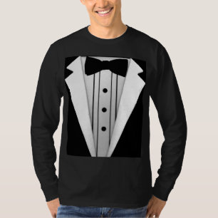 Camiseta Tejido de remolino negro de esmoquin formal