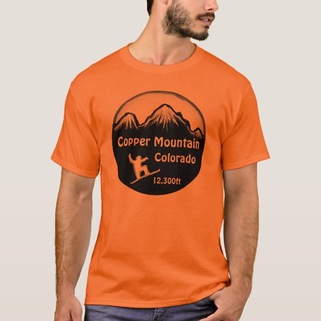 Camiseta Tejido de snowboard naranja de Copper Mountain Col (Anverso)