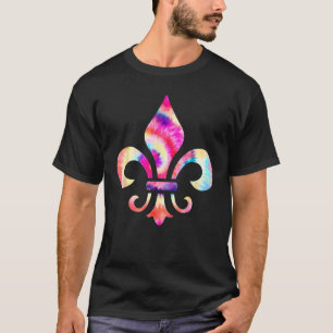 Camiseta Tejido De Tejido Mardi Gras Colores Fleur De Lys S