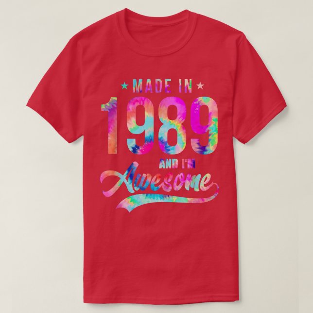 Camiseta Tejido De Tie Hecho En 1989, Me Sorprende 33 Años  (Diseño del anverso)