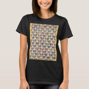 Camiseta Tejido de ventilador con borde amarillo