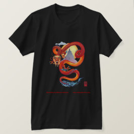 Camiseta Tejido Dragón rojo chino
