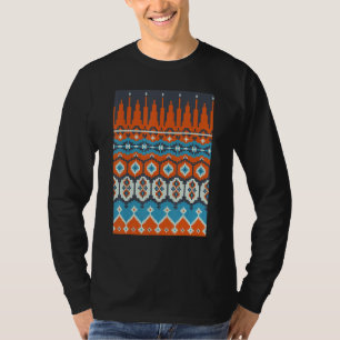Camiseta Tejido Retro Ganchillo  Pixel Tejedor Étnico 1