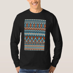 Camiseta Tejido Retro Ganchillo  Tejedora Arte Étnico Pixel