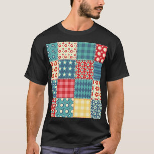 Camiseta Tejido vintage: patrón de fondo de mosaico.