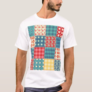Camiseta Tejido vintage: patrón de fondo de mosaico.