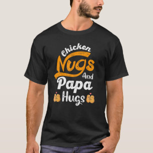 Camiseta Tejidos divertidos de nugget de pollo y papá abraz