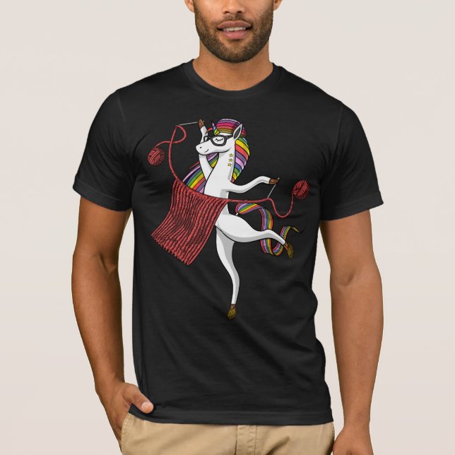 Camiseta Tejiendo a Unicorn Mamá Magical Yarn Knitter (Anverso)