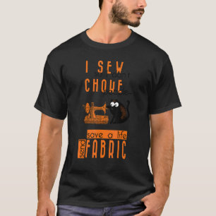 Camiseta tejiendo gato negro que cosido para no ahogar a la