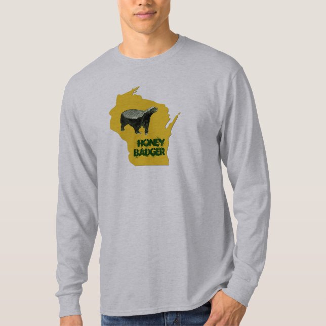 Camiseta Tejón de miel del estado de Wisconsin divertido (Anverso)