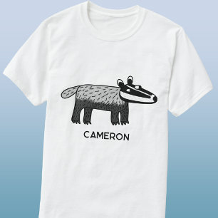 Camiseta Tejón Divertido Nombre Personalizado