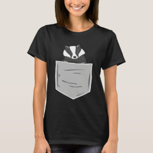 Camiseta Tejón En Bolsillo De Vida Silvestre Tejón En Bolsa