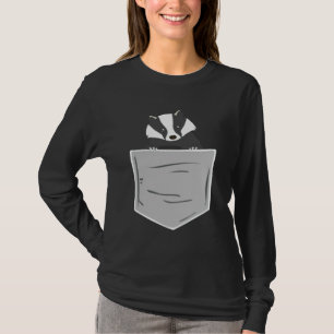 Camiseta Tejón En Bolsillo De Vida Silvestre Tejón En Bolsa