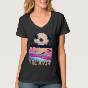 Camiseta Tel Aviv Israel Retro Recuerdo Surf
