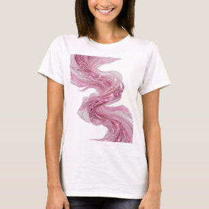 CAMISETA TELA BRILLANTE ROSA PLATEADA CON DESTELLOS