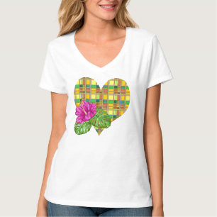 Camiseta Tela Colorida Caribeña Madras Tartán