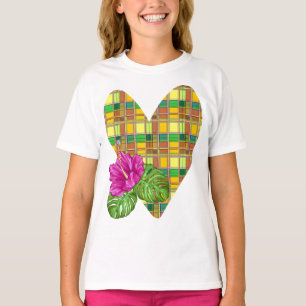 Camiseta Tela Colorida Caribeña Madras Tartán
