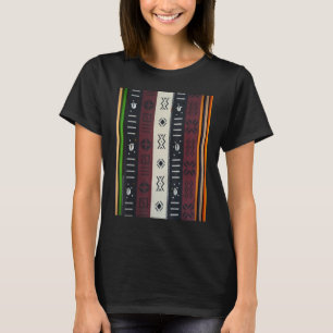 Camiseta Tela de barro africana con conchas de cauri rayas