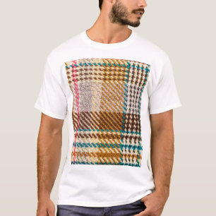 Camiseta Tela de cuadros marrones, lana escocesa.