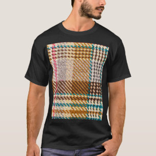 Camiseta Tela de cuadros marrones, lana escocesa.